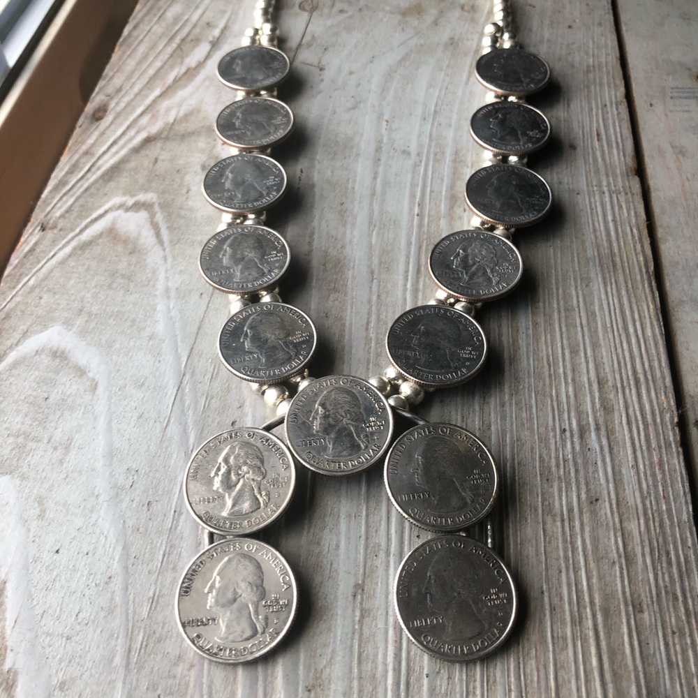 Vtg southwestern squash blossom necklace